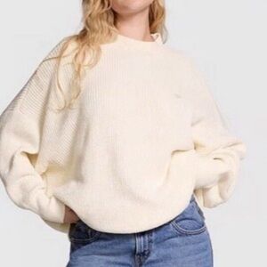 victoria's secret pink cream chenille knit mock neck sweater